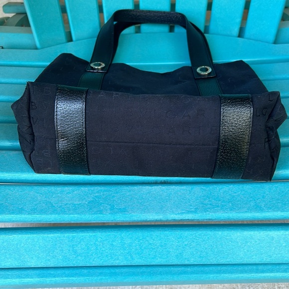 BVLGARI LOGO-MANIA CANVAS, LEATHER TOTE. EUC. - Picture 3 of 13